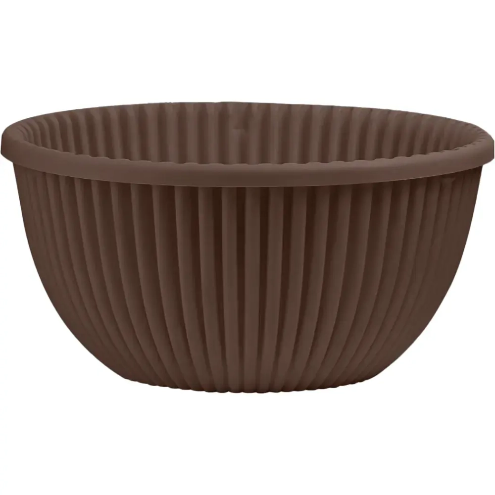 Кашпо для цветов пластиковое 6л d-31см «Верде» Тёмно-коричневый