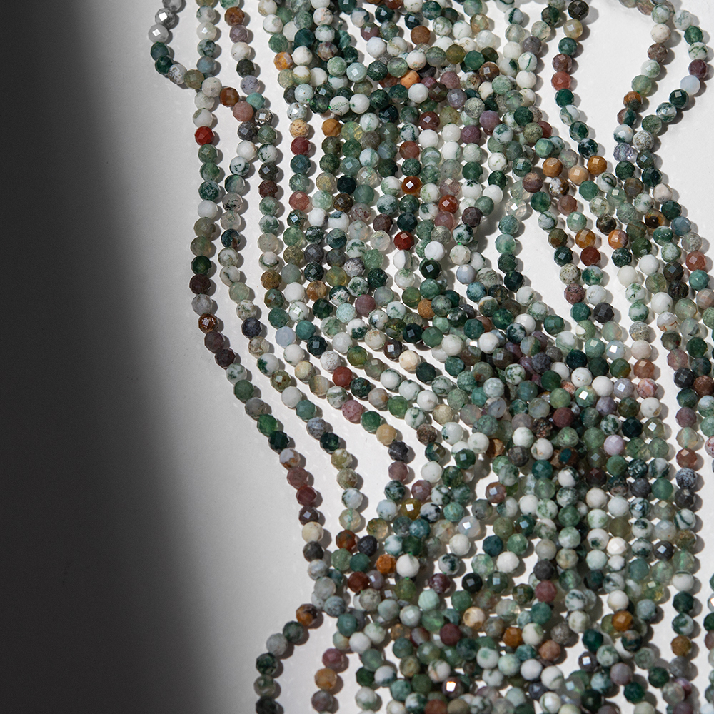 Моховой агат натуральный, 4,1мм, шар, микроогранка