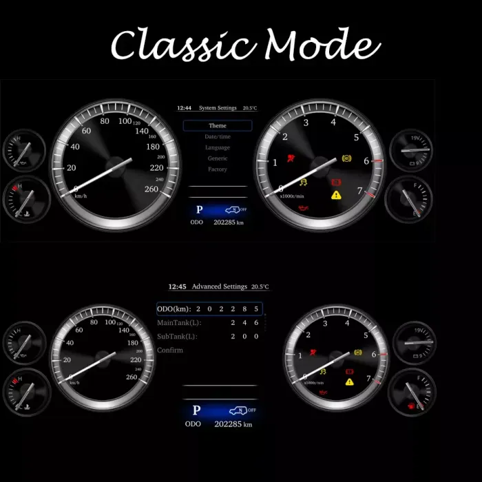 Электронная панель приборов Toyoya Land Cruiser 200 2015-2021 - Kuberg NH-LCD-T02 с сенсорным LCD / ЖК 12.3" экраном QLED