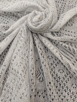 Оренбургский пуховый платок с шелком АШ150-03 серый