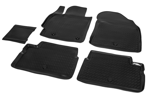 Коврики в салон автомобиля Rival для Toyota Corolla E150 седан 2006-2013, полиуретан, с крепежом, 5 частей, 15702002