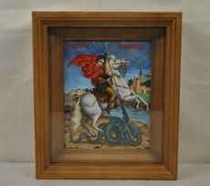 Икона Св. Георгий Победоносец (Палех) в киоте