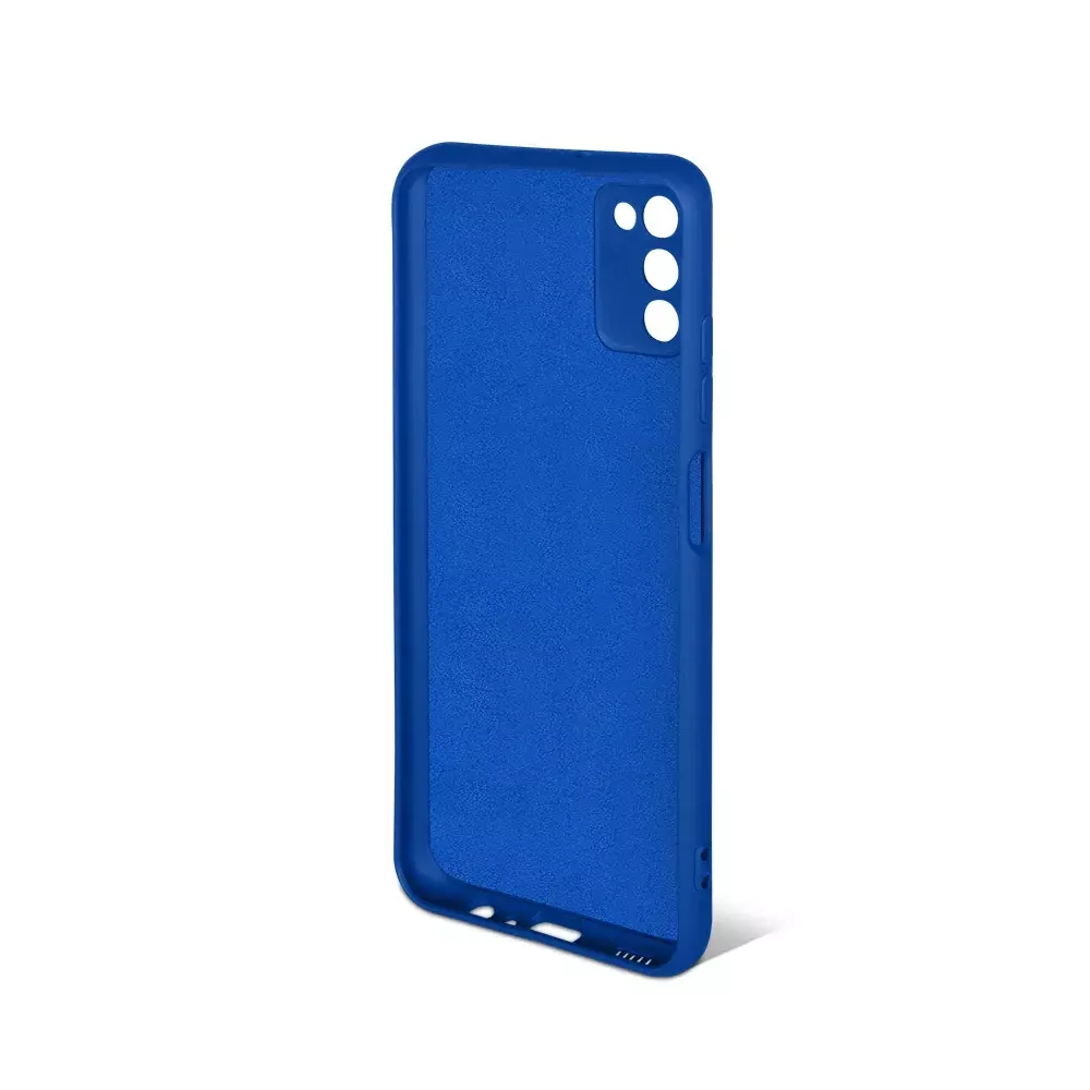 Силиконовый чехол с микрофиброй для Samsung Galaxy A03s blue DF