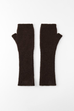 ZARA МИТЕНКИ ИЗ РИФЛЕНОГО ТРИКОТАЖА, КОРИЧНЕВЫЙ