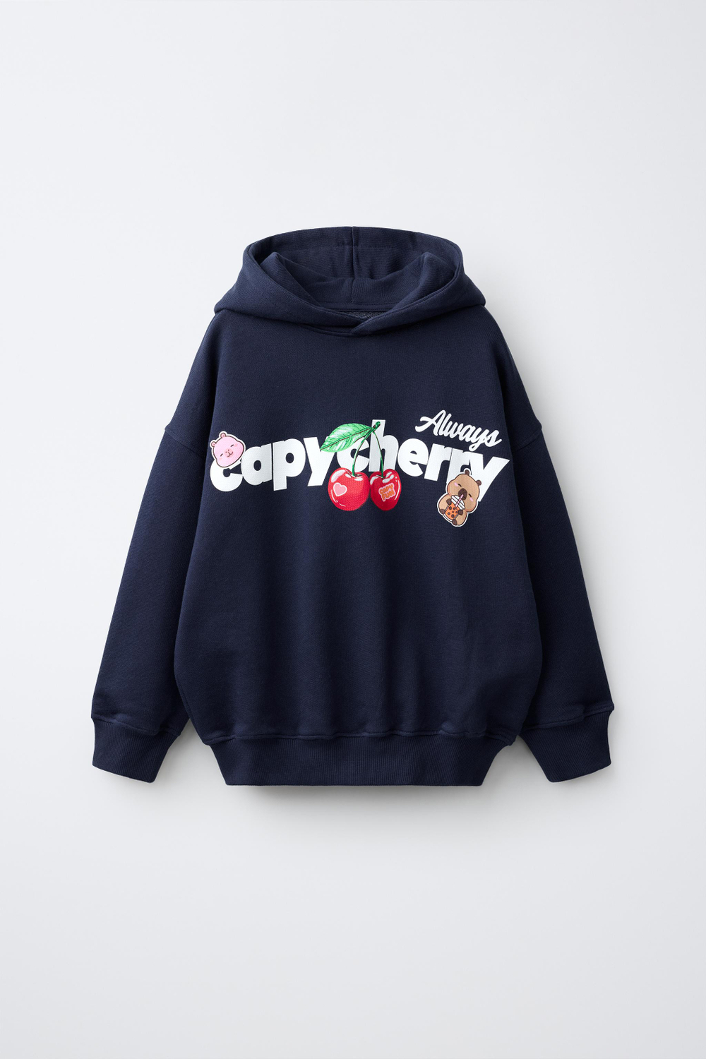 ZARA ХУДИ С ПРИНТОМ CAPIBARA CAPYFUN ©, МОРСКОЙ СИНИЙ