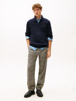 Свитер на молнии Tommy Hilfiger Cable Knit Quarter-Zip Navy