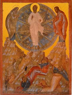 Преображение Господне. Копия иконы XV века на доске.