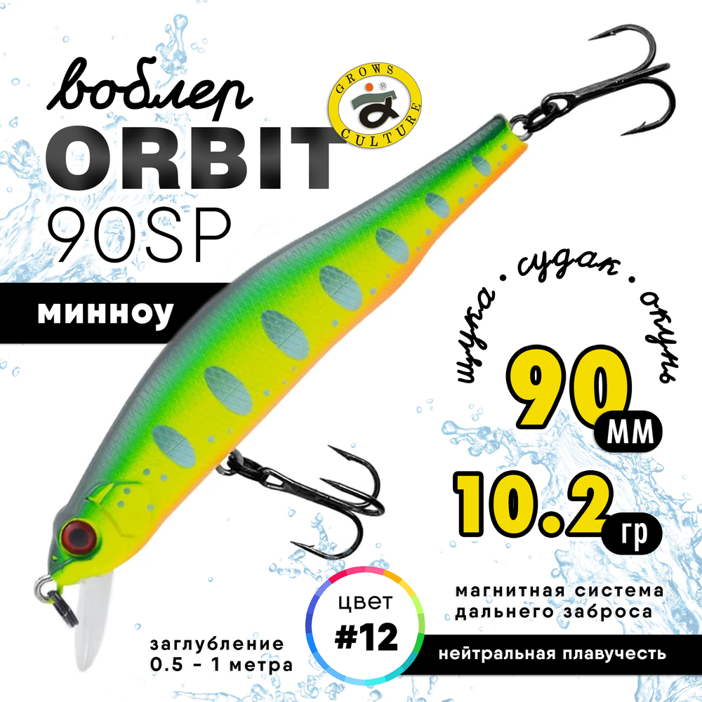 Воблер Grows Culture ORBIT 90SP (90мм, 10.2гр)