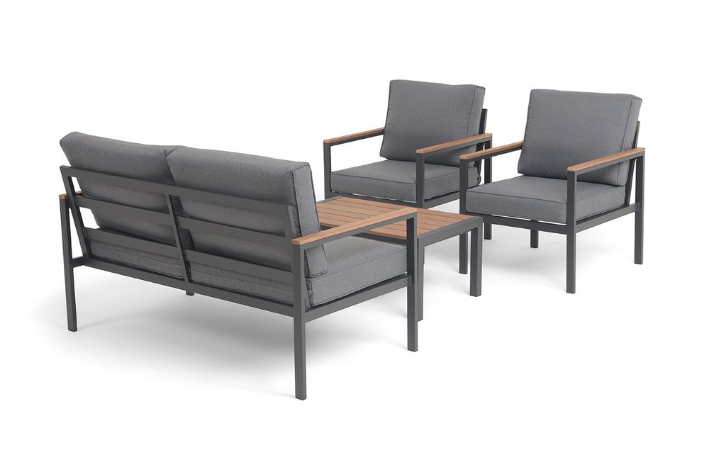 "Пион" лаунж-зона 4-местная из алюминия, цвет серый
