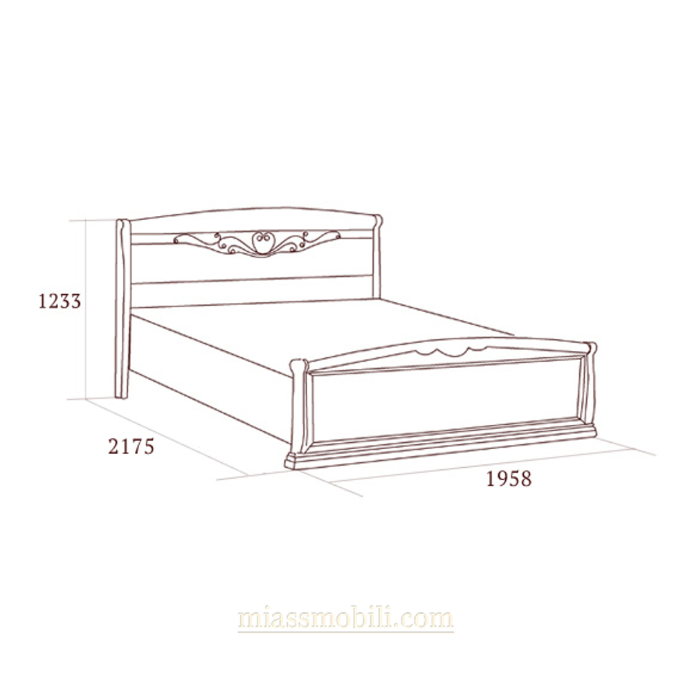 LUIGI Кровать с кованым элементом (2000*1800)