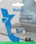 USB Flash-накопитель Netac UA31 64GB USB2.0 синий (NT03UA31N-064G-20BL)