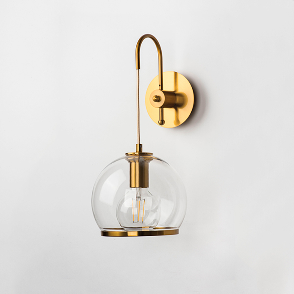 729611 Бра SFERICO 1х40W E27 ЛАТУНЬ/ПРОЗРАЧНЫЙ