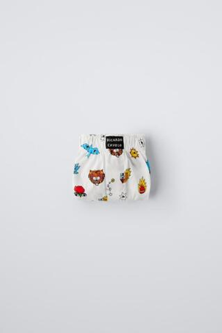 ZARA ТРУСЫ-БОКСЕРЫ X RICARDO CAVOLO, ЭКРЮ