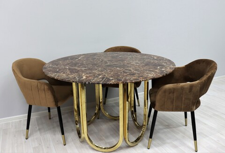 Стол обеденный Ist Casa Лори, 122х122х76 см, коричневый мрамор