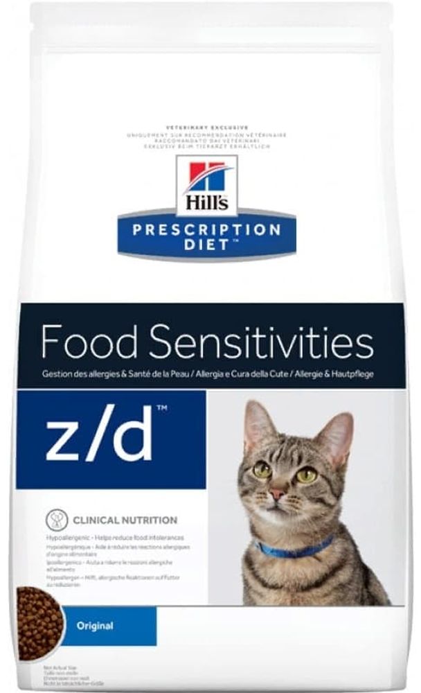 Сухой диетический корм Hill's PD z/d Food Sensitivities для кошек при пищевой аллергии, Пакет 2кг Сухой диетический корм Hill's PD z/d Food Sensitivities для кошек при пищевой аллергии, Пакет 2кг