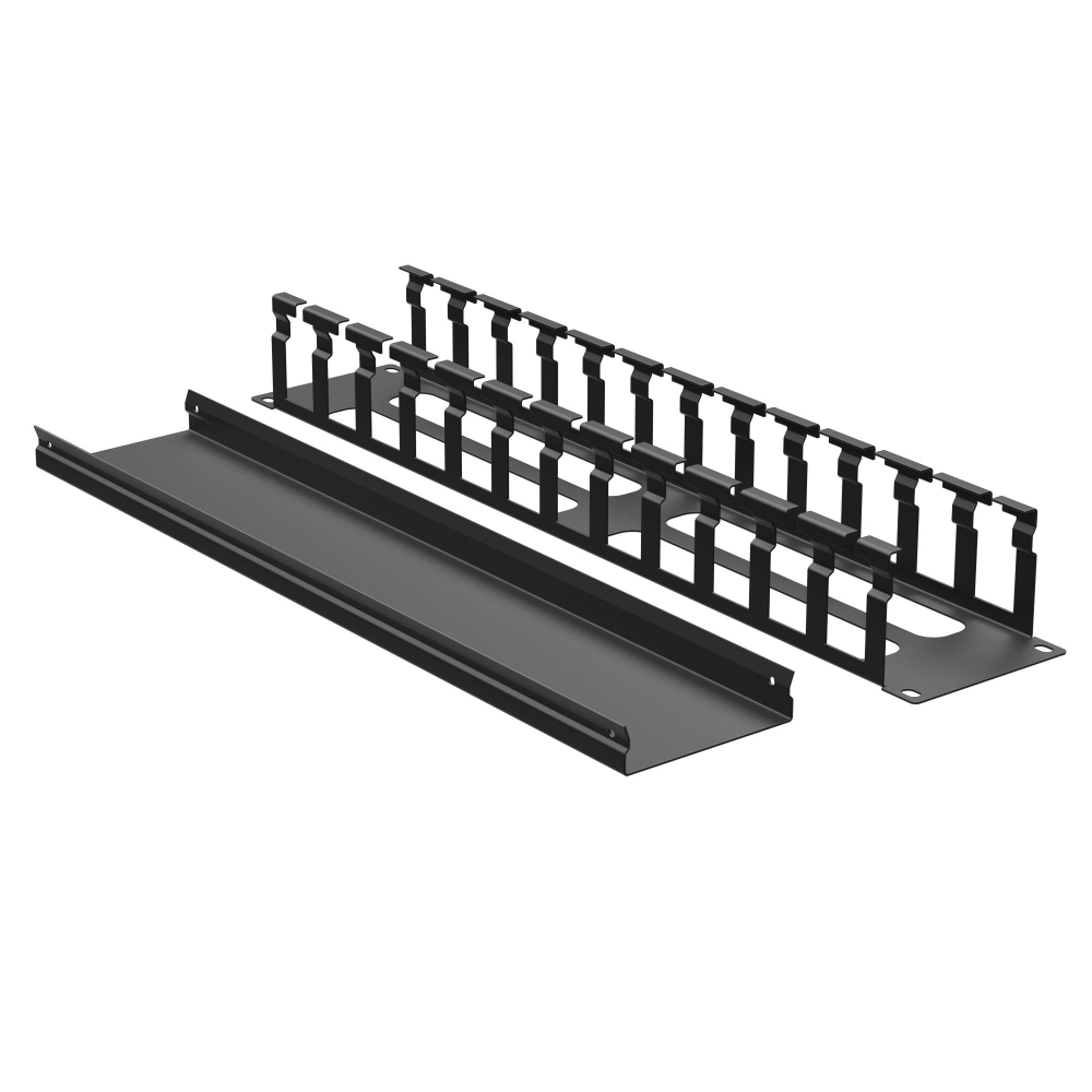 Кабельный органайзер с крышкой и отверстиями 2U, глубина 60 мм, для 19" IT-корпусов, RAL9005