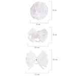 Бант для волос 8х10 см, 10х12 см, 8 см на резинке, белый, АССОРТИ, MONTE VITA, 457117