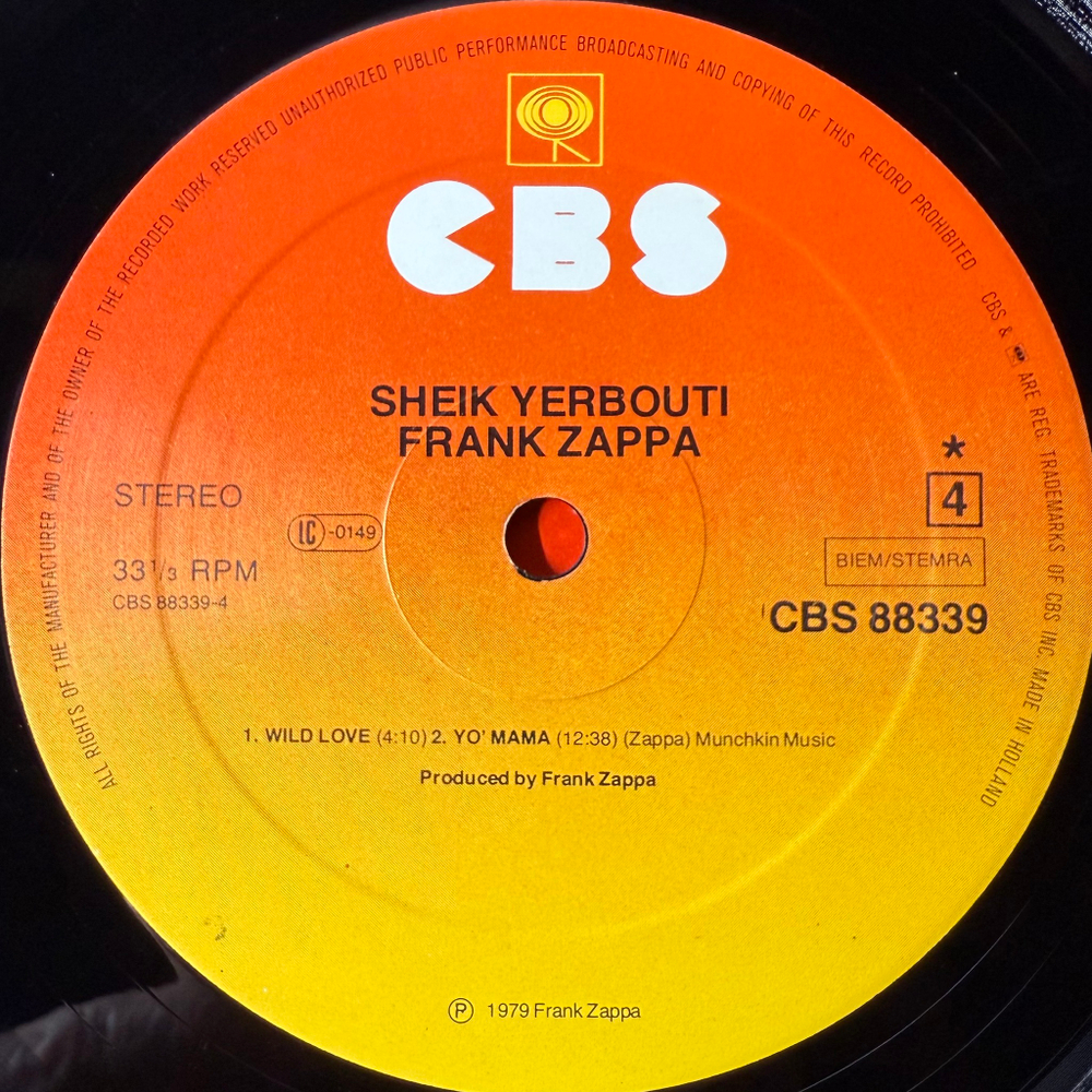 Frank Zappa – Sheik Yerbouti 2LP (Голландия 1979г.)