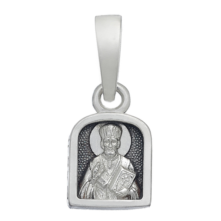 АРГО Подвеска образок со Святым Николаем из серебра 925 пробы мужская/женская/детская
