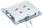 Механизм компьютерной розетки Systeme Electric 2-м Glossa RJ45+RJ45 кат.5е белый SchE GSL000185KK 463574