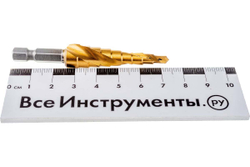Сверло ступенчатое,4-5-6-7-8-9-10-11-12 мм, HSS, спиральный проф., шестигр. хвостовик// Matrix