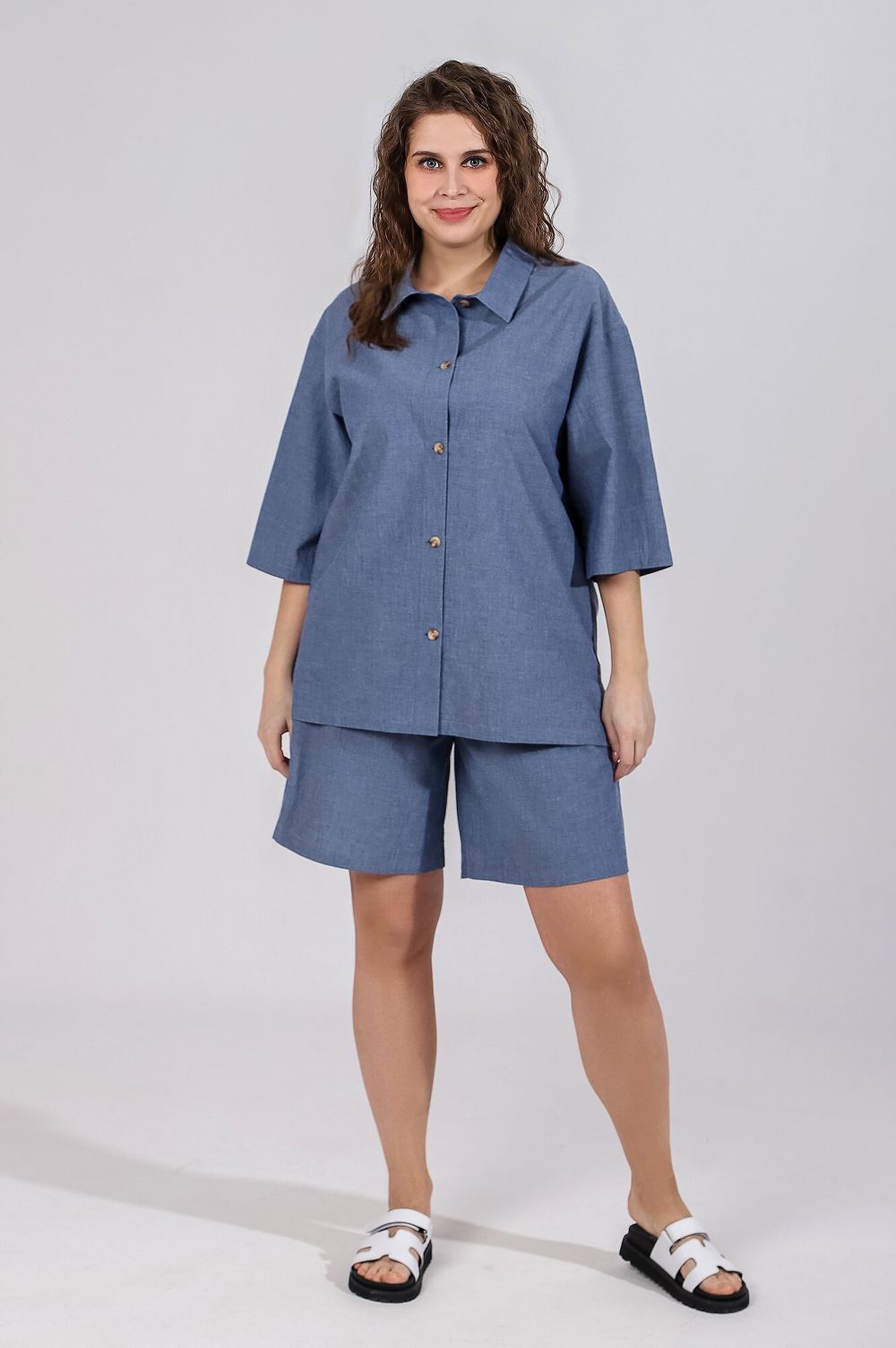 Блузка (рубашка) Тимьян-4 Виотекс СИНИЙ