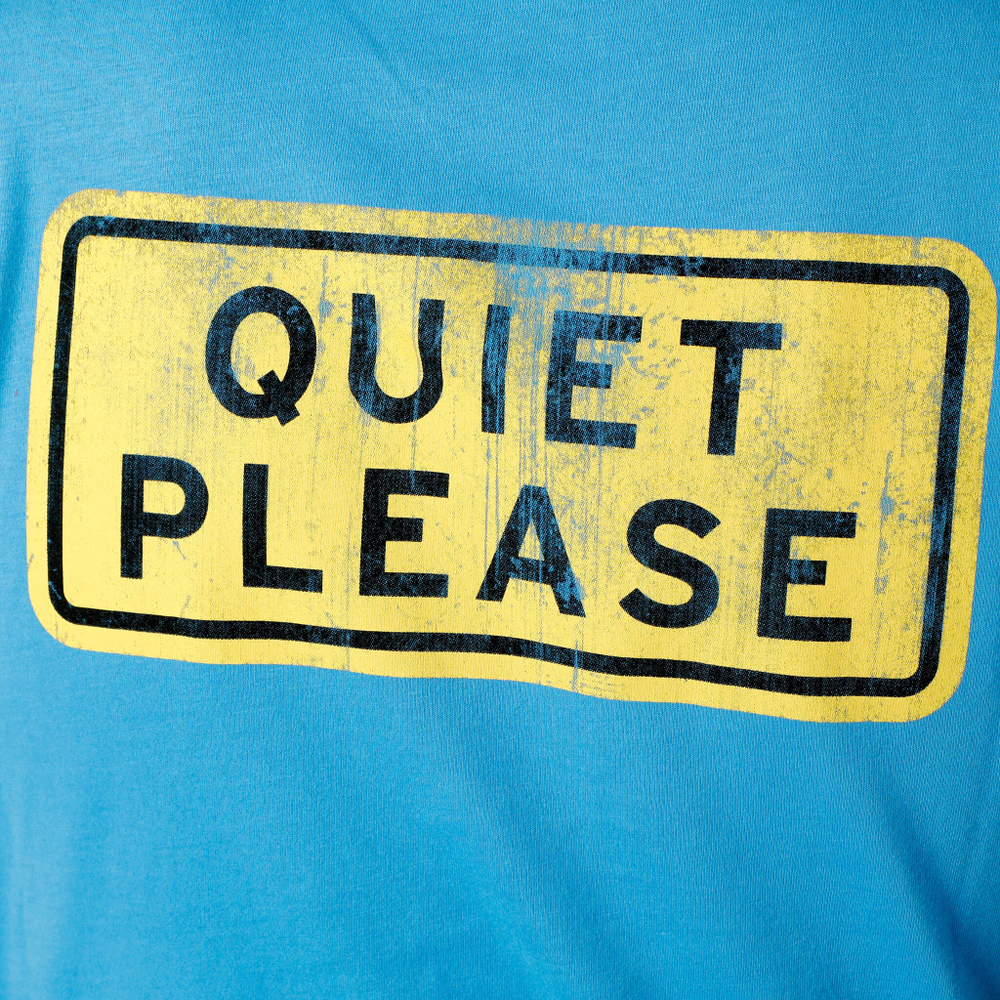 Мужское теннисное поло Quiet Please Australia Road Sign T-Shirt Men - Blue, Yellow