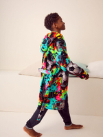 Халат флисовый для мальчика Next N23-834, Черный, Салатовый, Голубой