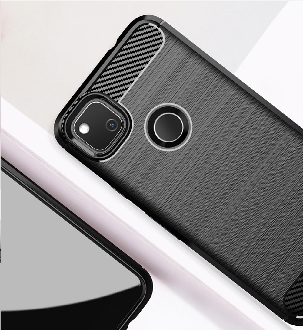 Чехол защитный черный для Google Pixel 4A 4G, серия Carbon от Caseport