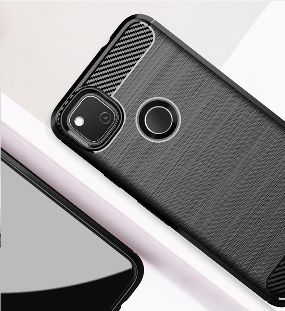 Чехол защитный черный для Google Pixel 4A, серия Carbon от Caseport