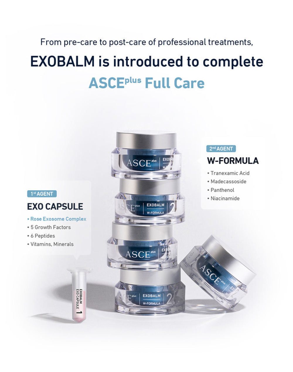 ASCEplus EXOBALM - Восстанавливающий крем с экзосомами (пудра + крем), 20 мг + 20 мл