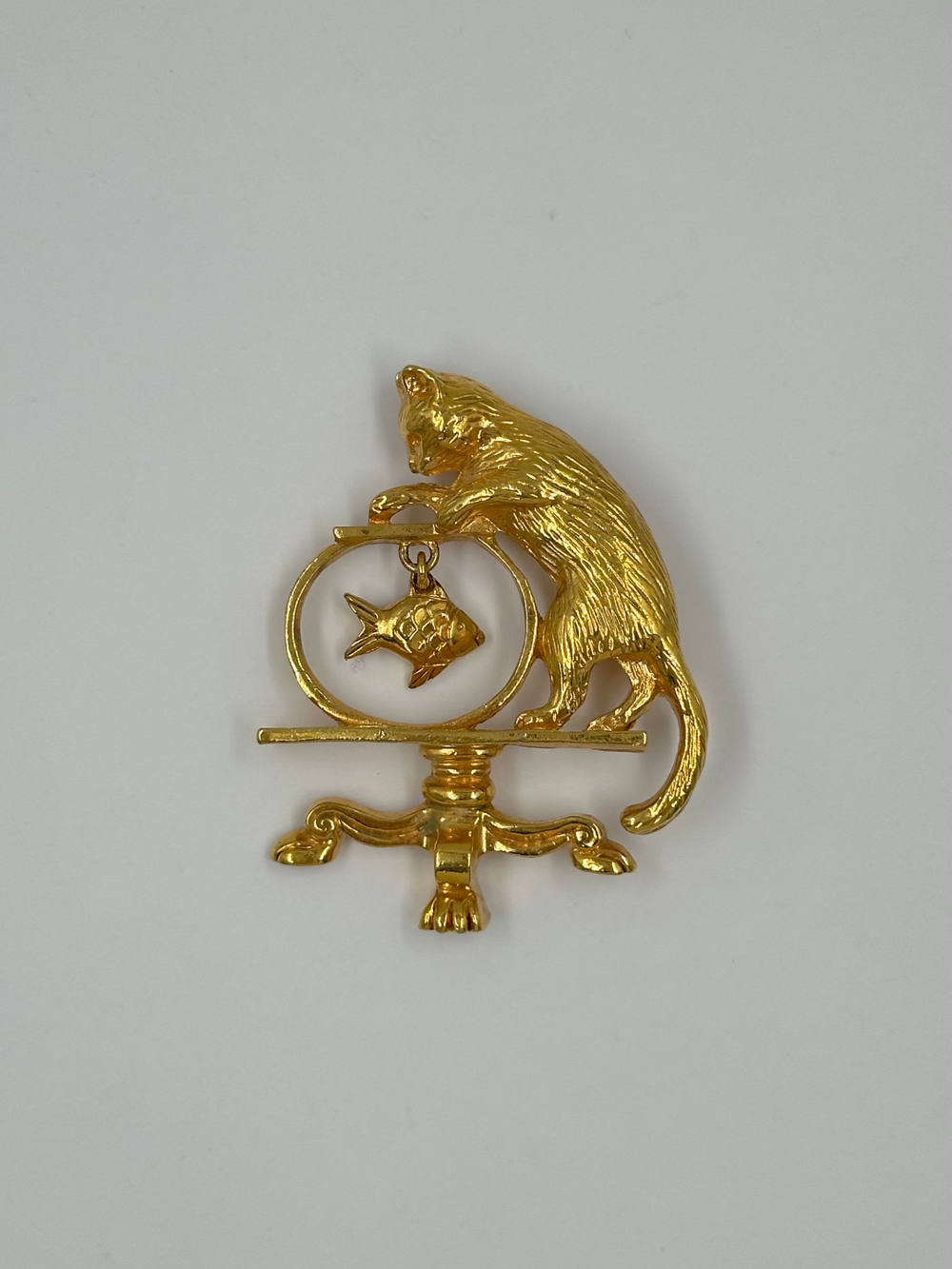 Брошь Кот с рыбкой Avon