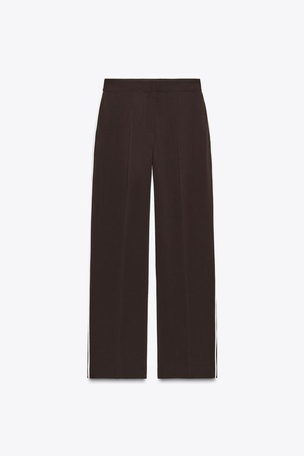 ZARA ПРЯМЫЕ БРЮКИ С ЛАМПАСАМИ, КОРИЧНЕВЫЙ