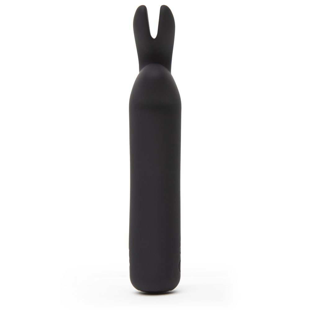 Черная вибропуля с ушками Rechargeable Rabbit Ears Bullet Vibrator (Цвет: черный)
