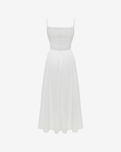 Хлопковое платье миди с открытой спиной