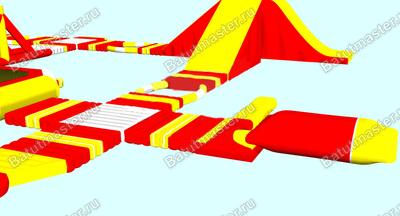 Коммерческий надувной аквапарк на воде «Коралловый берег» 36×26×5 м