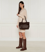 Кожаные офицерские сапоги TWINSET - коричневый(242TGT172)