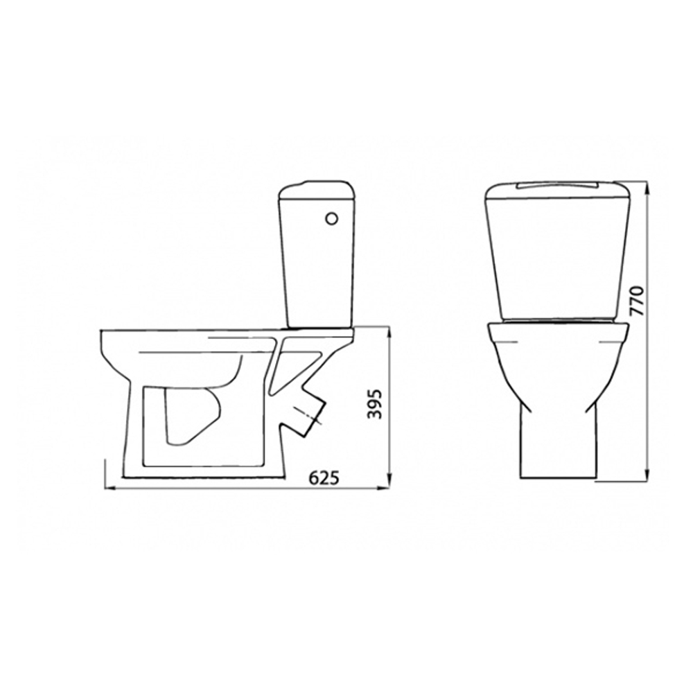 Унитаз-компакт "Комфорт- Эконом" с ЦОП (косой,бок подвод, шток тарельчатый) (г.Лобня)