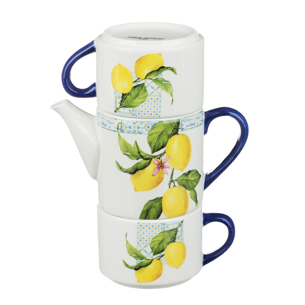 Набор чайный Лимоны на 2 персоны, 400 мл, керамика