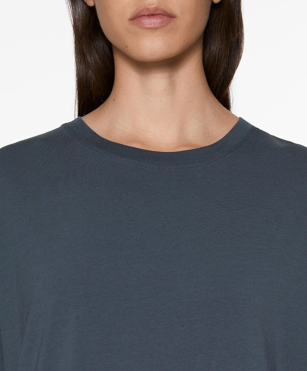 Oysho Футболка из смесового хлопка, стальной