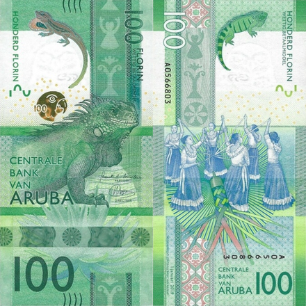 Аруба 100 флорин 2019 Танцоры UNC