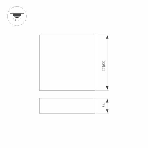 Потолочный светодиодный светильник Arlight SP-Quadro-S500x500-50W Warm3000 034800