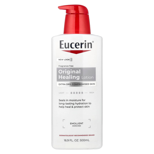 Eucerin, оригинальный заживляющий лосьон, для очень сухой и поврежденной кожи, без отдушек, 500 мл (16,9 жидк. унции)