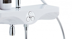 Душевая система AZARIO с поворотным изливом, с термостатом, хром/белый (AZ-821)