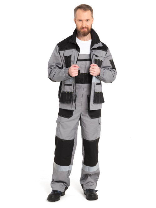 Костюм "Канзас" (куртка+п/к) цвет св.серый с черным