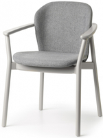 Кресло деревянное с обивкой Scab Design Natural Finn, матовый серый бук, серый