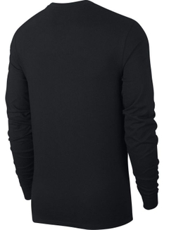 Мужская теннисная футболка теннисная Nike Sportswear Club Tee LS - черный