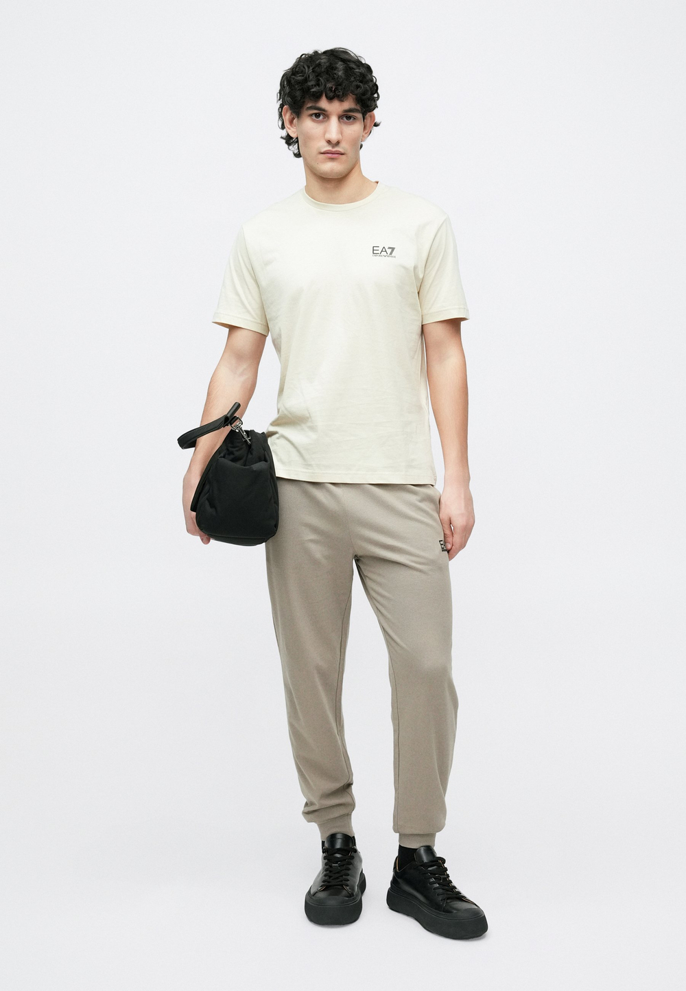 EA7 Emporio Armani UNISEX - Футболка с принтом - туман/молоко