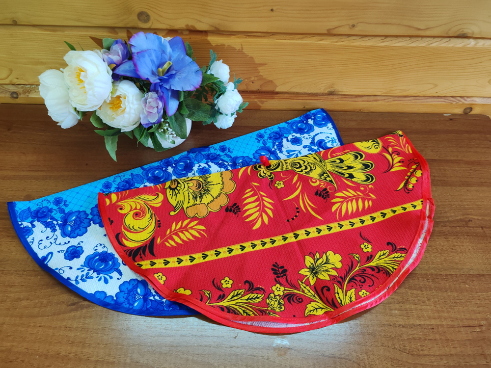 Полотенце кухонное, круглое, 2 шт, вафельное полотно