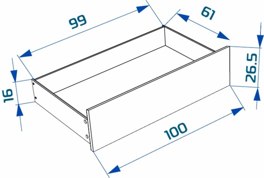 Комплект выкатных ящиков Варма Сэнгбокс, 100*61*26,5 см, скандинавский дуб